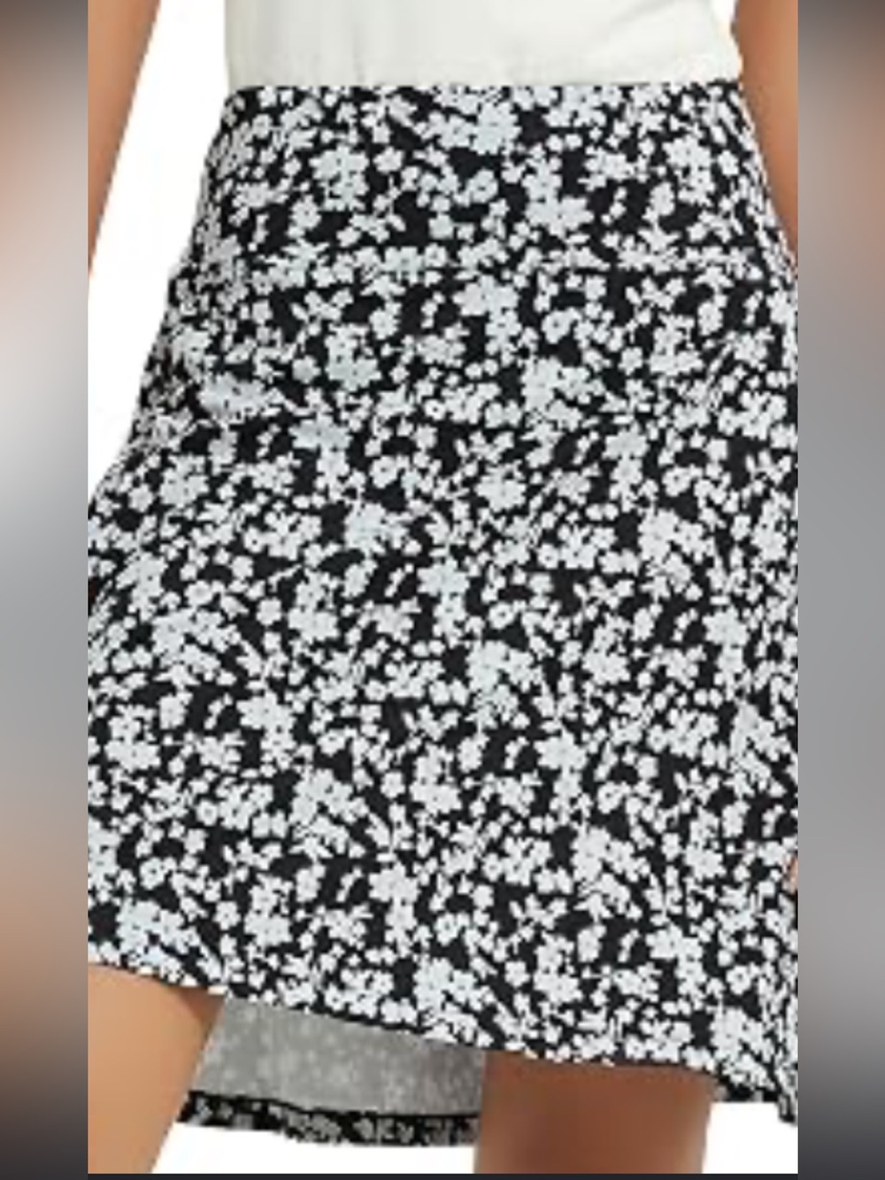 High waisted floral midi skirt
